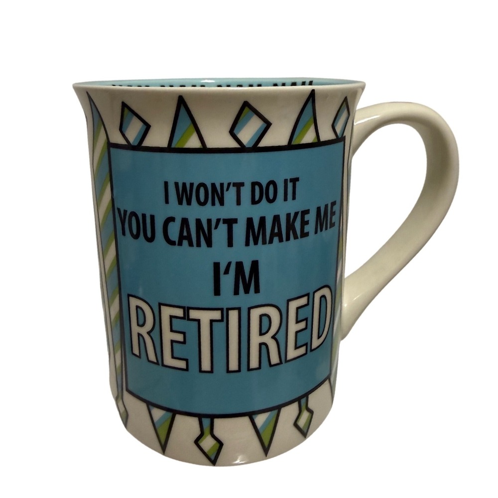 Our Name is Mud Lorrie Veasey Retirement Mug Down To One Boss My Wife Blue